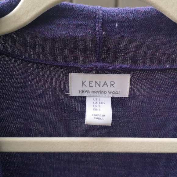 Long waterfall cardigan, Kenar, merino wool, size L - Picture 2 of 3